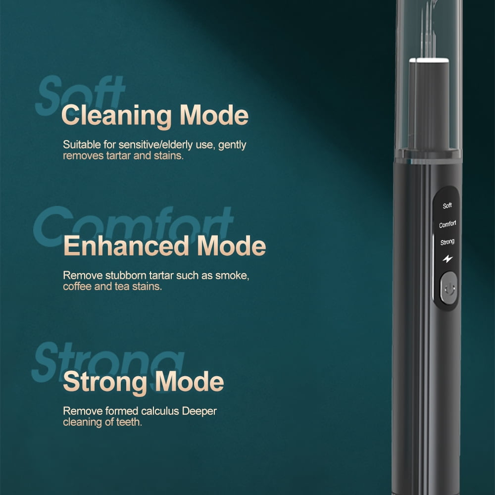 Ficcug Electric Dental Calculus Remover for Teeth with 3 Modes and 3 Clean Heads