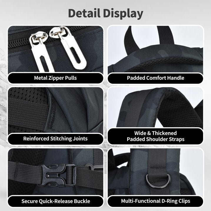 Ficcug Boys School Backpacks,Fashion School Bag for Kids Teens,35L Waterproof Students Bookbags for Elementary Middle,Black