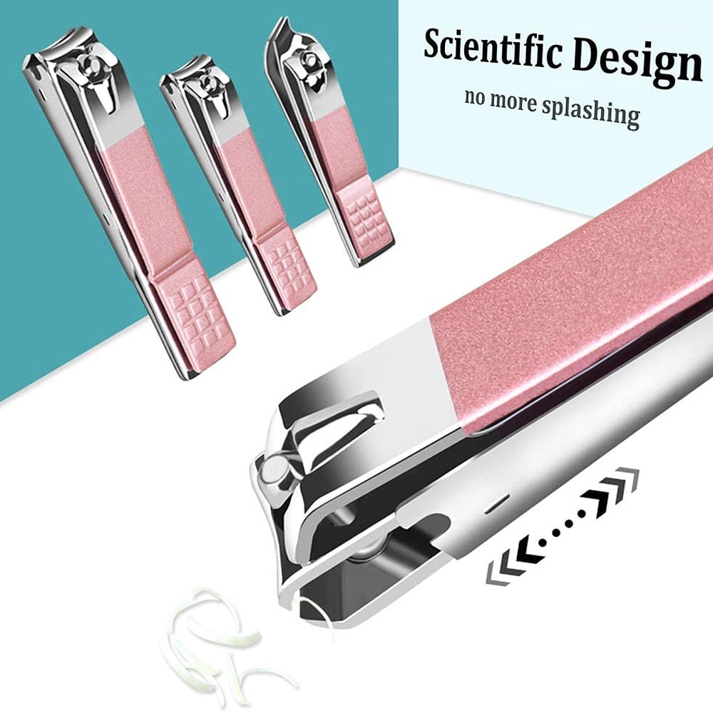 Ficcug Manicure Set, Pedicure Kit, Nail Clippers, Professional Grooming Kit, Nail Tools 18 In 1 with Luxurious Travel Case for Men and Women