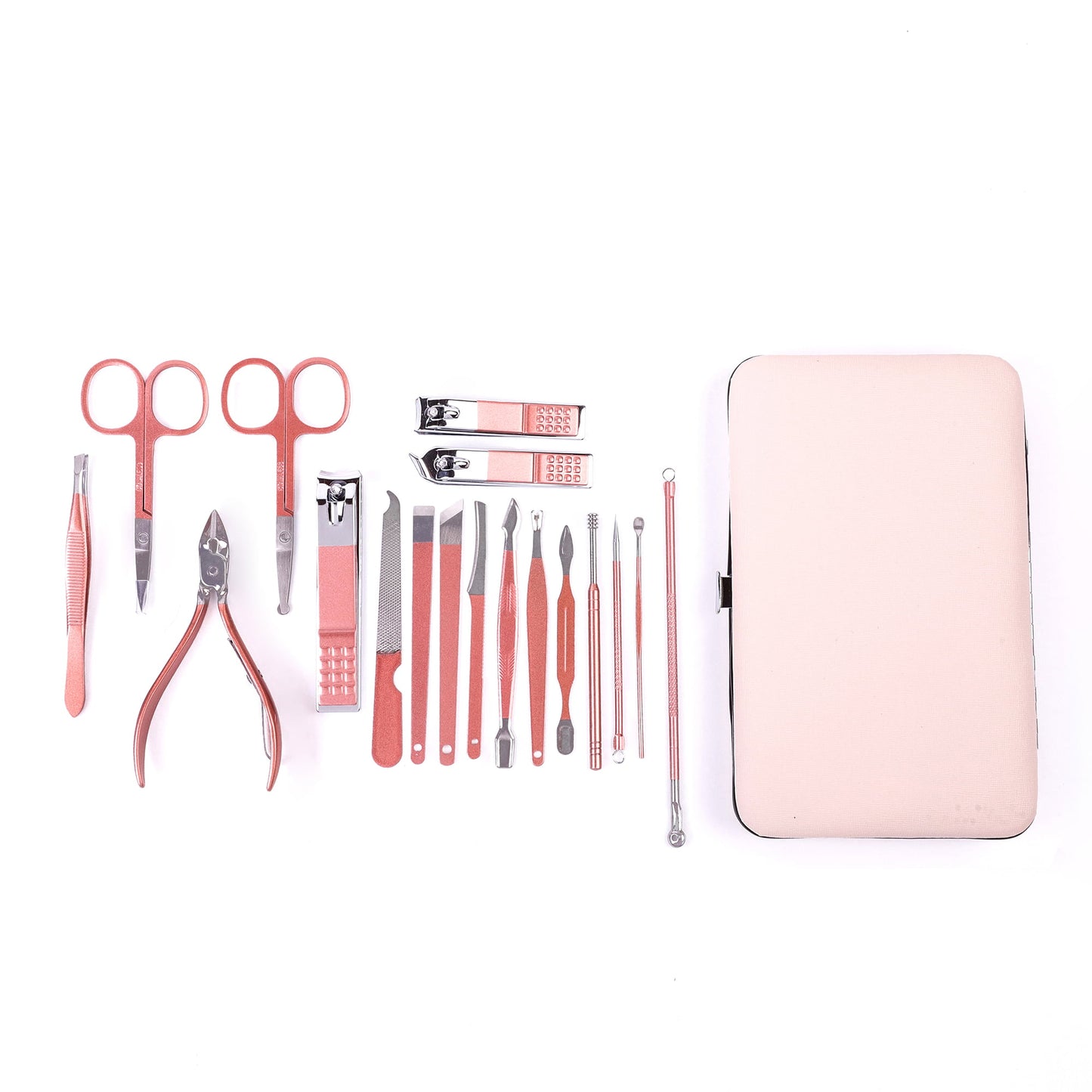Ficcug Manicure Set, Pedicure Kit, Nail Clippers, Professional Grooming Kit, Nail Tools 18 In 1 with Luxurious Travel Case for Men and Women