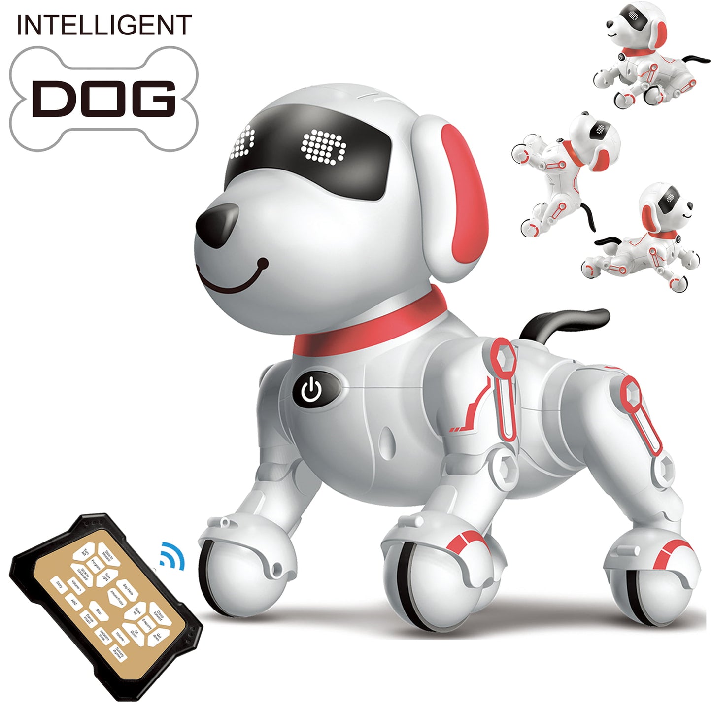 Ficcug Remote Control Robot Dog Toy, Digital Programmable Smart Interactive Puppy Pet with Touch Sensing, Gift for Boys Girls Kids 3+