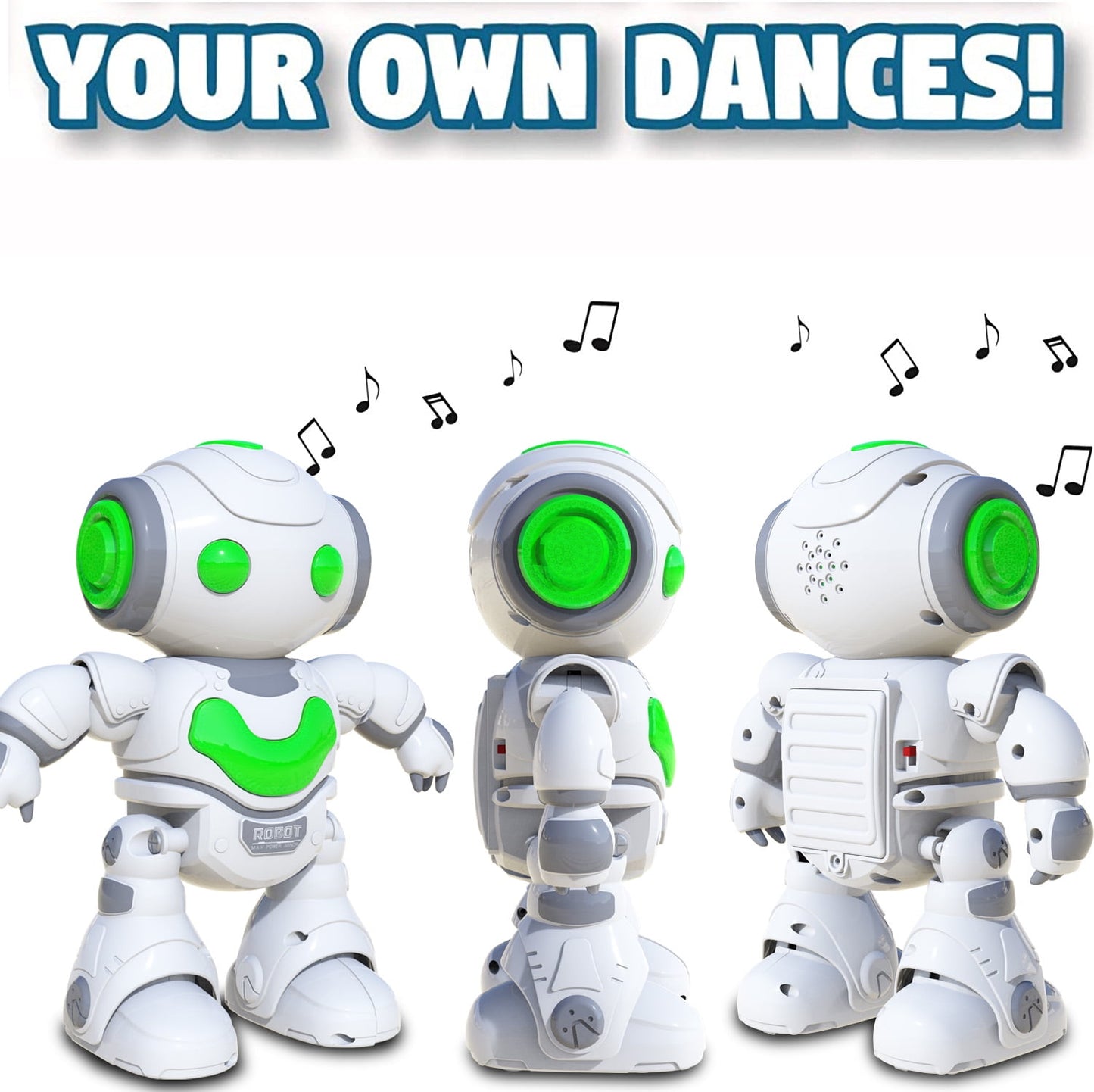 Babyltrl Kids Electronic RC Intelligent Walking Dancing Samrt Robot Toy Music/Light,Educational Toys - White