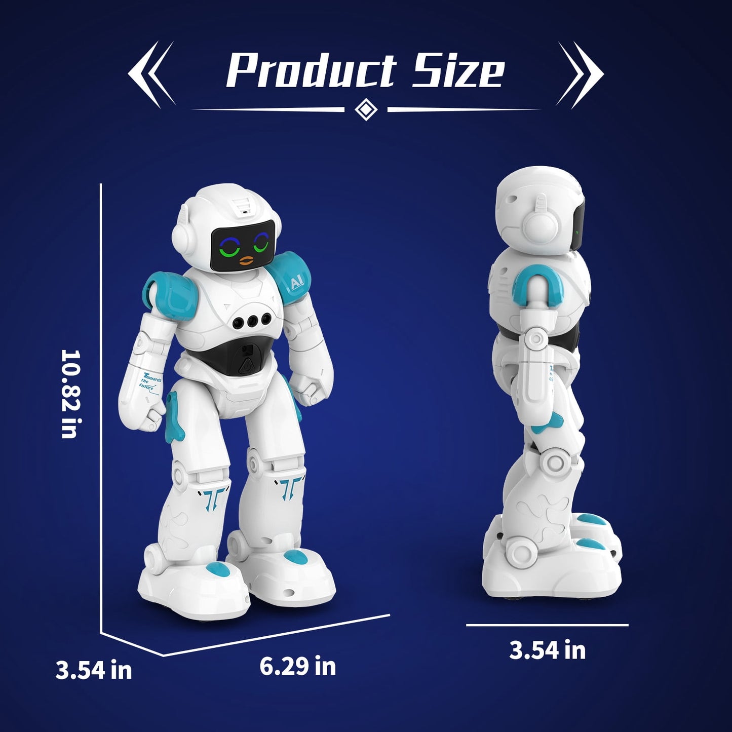 Ficcug Kid Remote Control Intelligent Robot Toys,Smart Talking Voice Emo Robot Toy,Gesture Sensing Programmable,Gifts for Ages 3+ Boys Girls