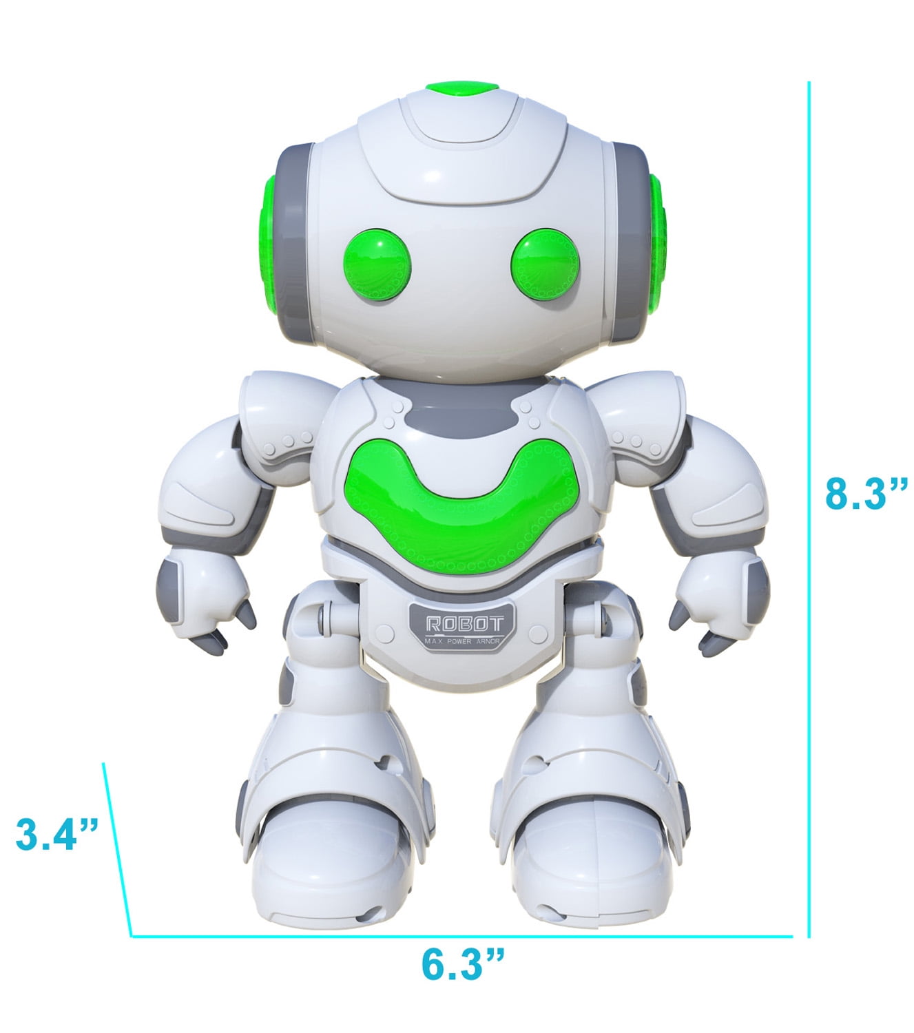 Babyltrl Kids Electronic RC Intelligent Walking Dancing Samrt Robot Toy Music/Light,Educational Toys - White