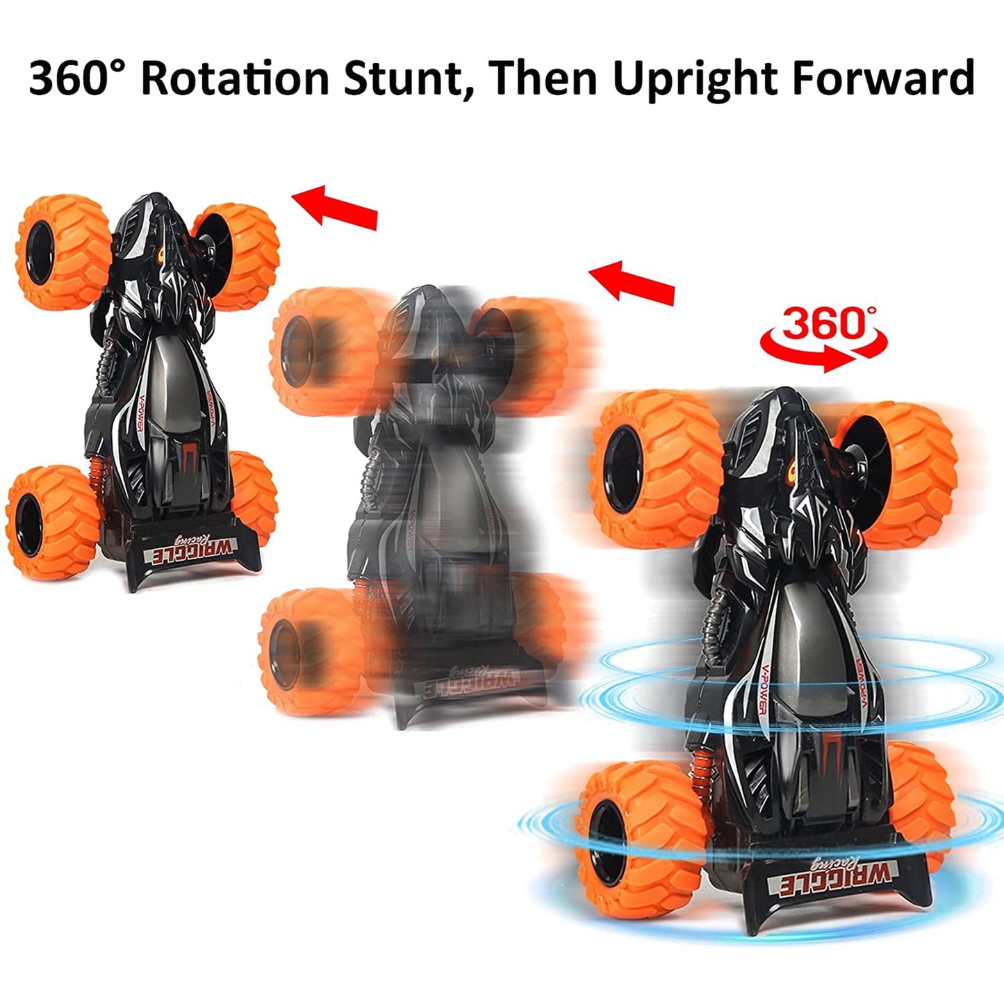 Babyltrl Pull Back Cars Toy Trucks,2 Pcs Friction Powered Cars for Kids,Four-Wheel Drive 360 Stunt Spinning off-road Vehicles,Inertia Car Toys for 3 4 5 6+ Year Old Boys Girls