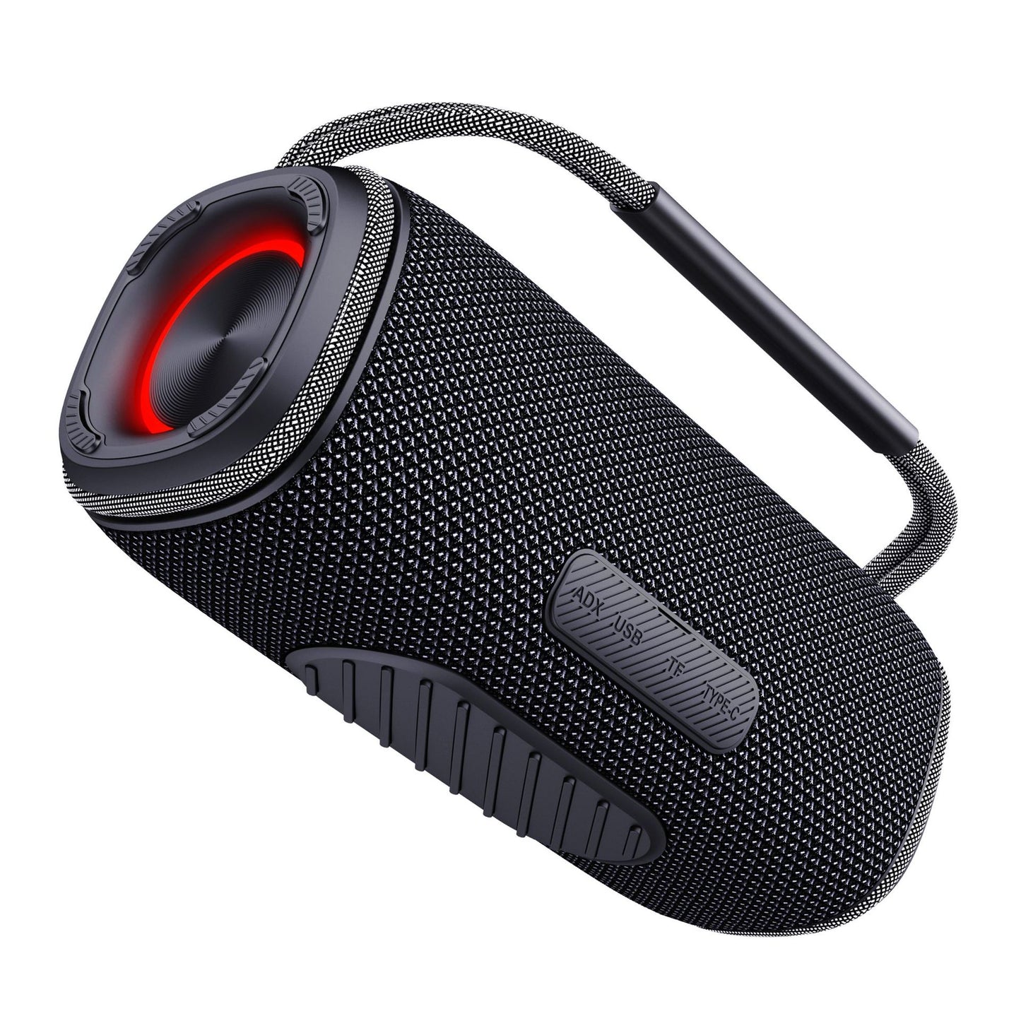 Ficcug Waterproof Portable Wireless Bluetooth Speaker,20W Small Speaker with TWS Pairing | Deep Bass | LED Lights,Outdoor Party Speaker,Black