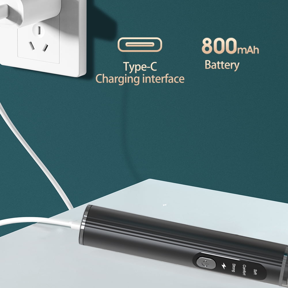 Ficcug Electric Dental Calculus Remover for Teeth with 3 Modes and 3 Clean Heads