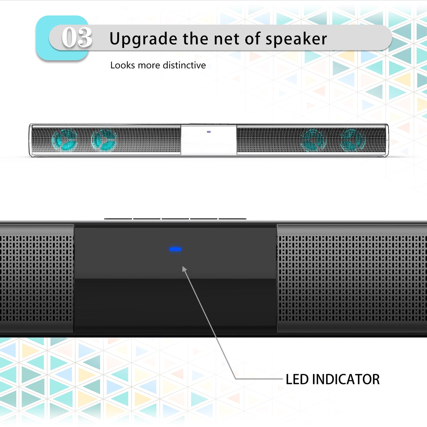 Ficcug 2.0 22" TV Sound bar with RGB Light / Subwoofers, 3D Stereo Surround Wireless Bluetooth Soundbar Speaker
