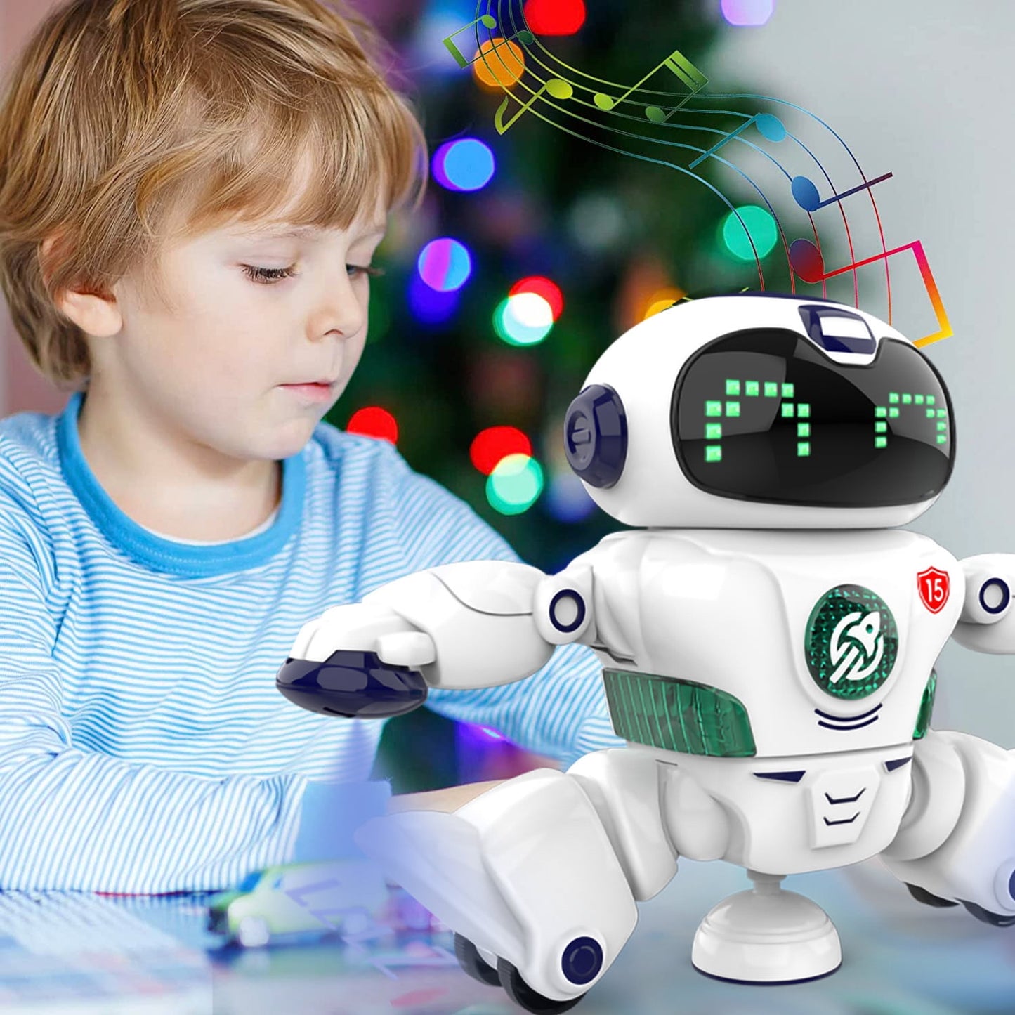 Babyltrl Robot Toys for Kids,Smart Space Dancing Robot Singing Walking Intelligent Educational Toys with Music/Light,for Ages 3 and up (White)
