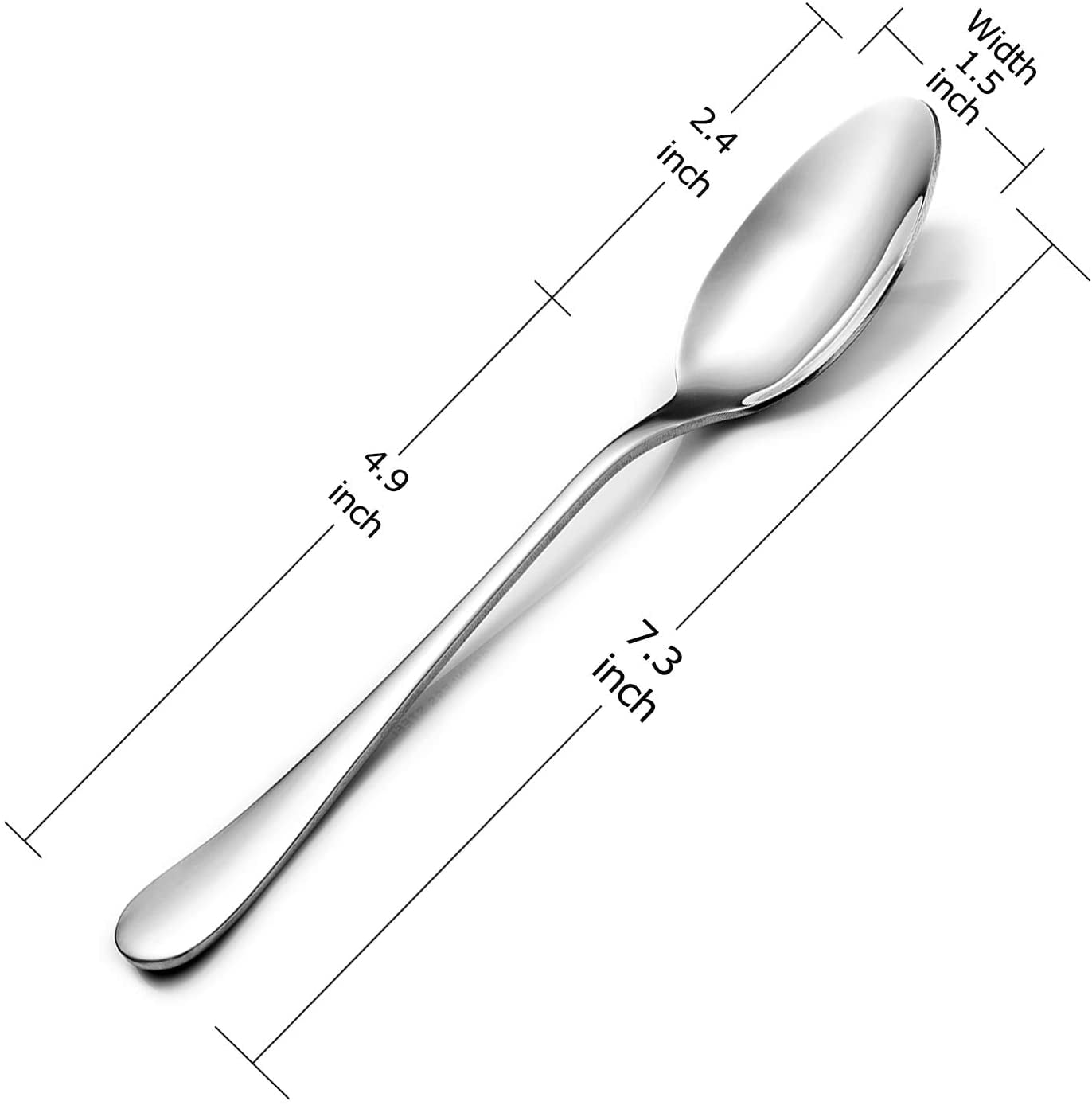 Ficcug 10pcs Food-Grade Stainless Steel Dinner Spoons Sets for Home Kitchen Restaurant,Mirror Polished,Dishwasher Safe