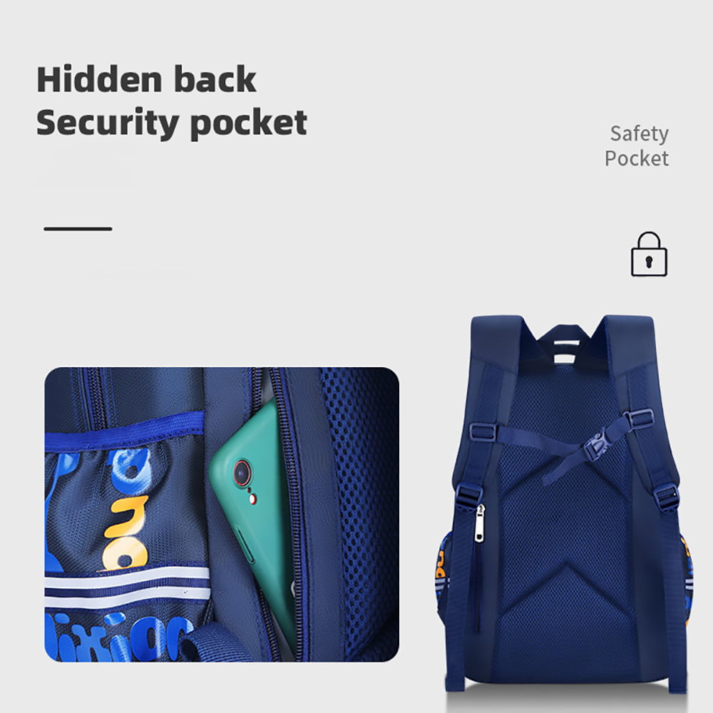 Burufy Boys School Backpacks for Kids, Bookbags for Teens, Lightweight Shoulder School Bags,Blue