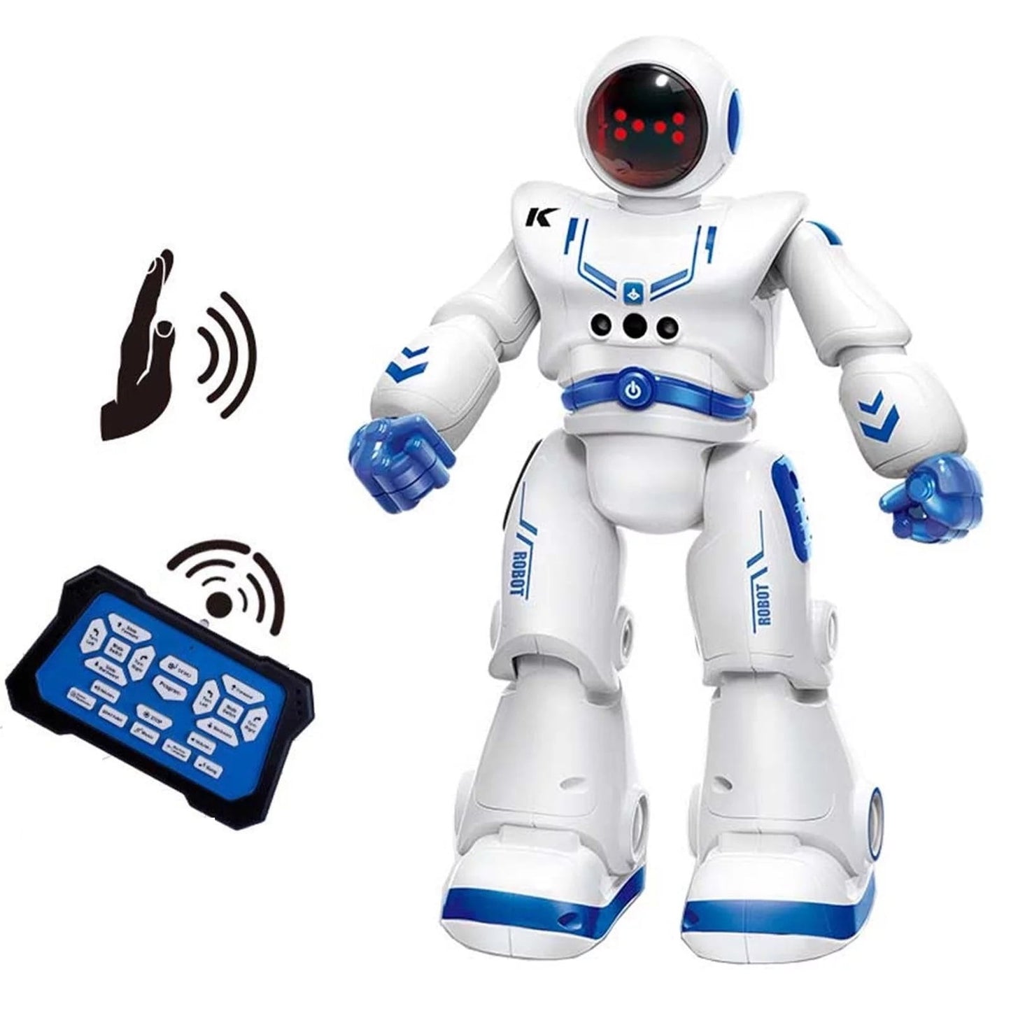 Babyltrl Remote Control Robot Toys for Kid,RC Smart Robot with Walking Singing Dancing,Intelligent Gesture Sensing&Educational Programmable Robot,for Ages 4 and up (Blue)