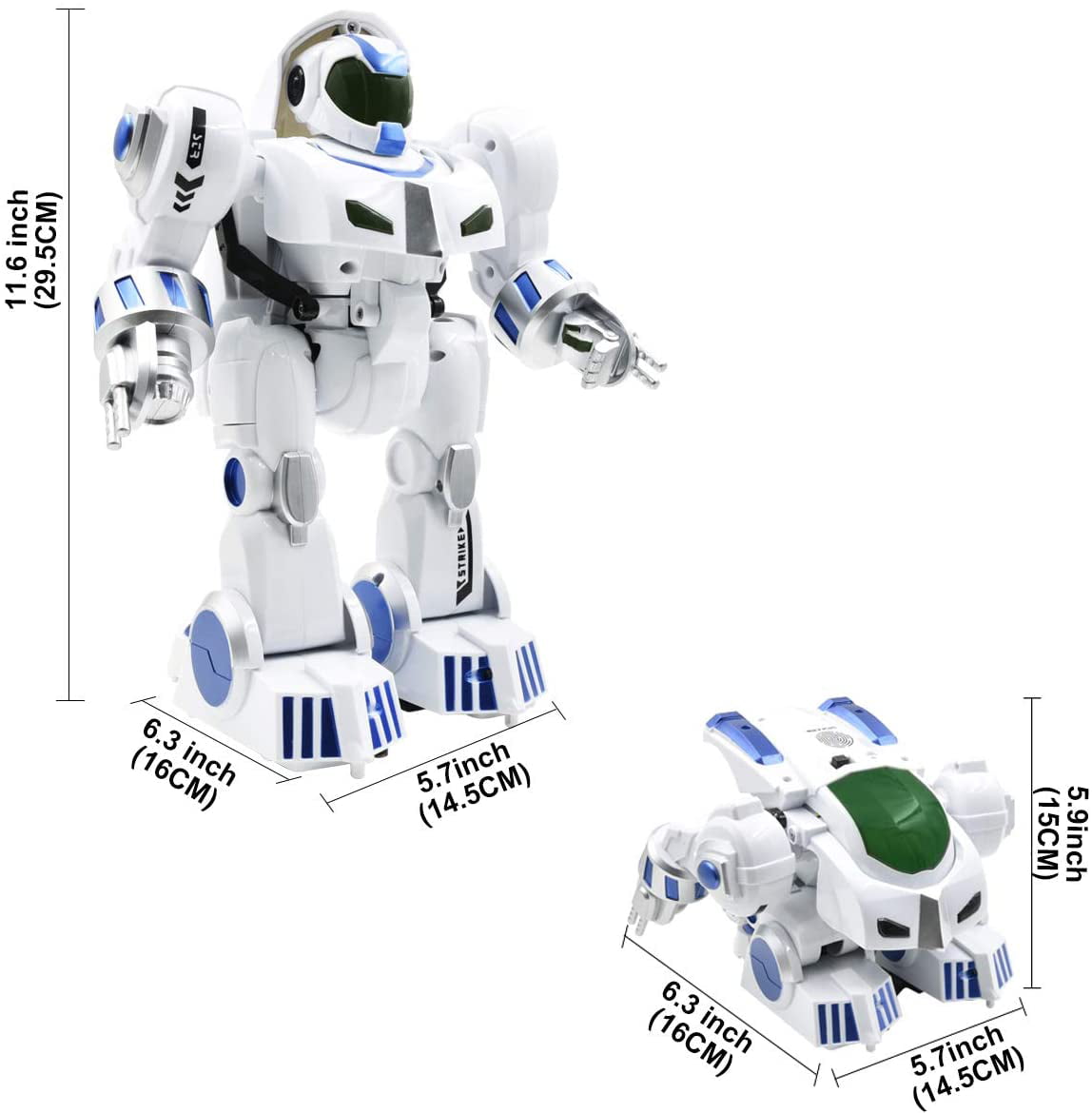 Ficcug Kids Remote Control Intelligent Robot Toys,Fingerprint Transform Programmable Singing Dancing Smart Robot,Perfect for Boys 4 5 6 7 8+