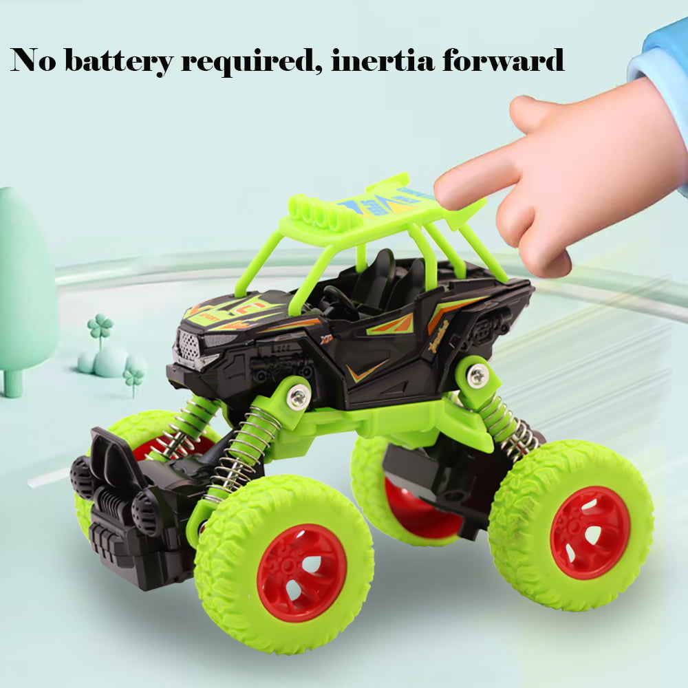 Ficcug 2 Pcs Pull Back Cars Toys Trucks,Friction Powered Cars for Kids,Alloy Off-Road Climbing Vehicles,Inertia Car Toys for 3 4 5 6+ Year Old Boys Girls