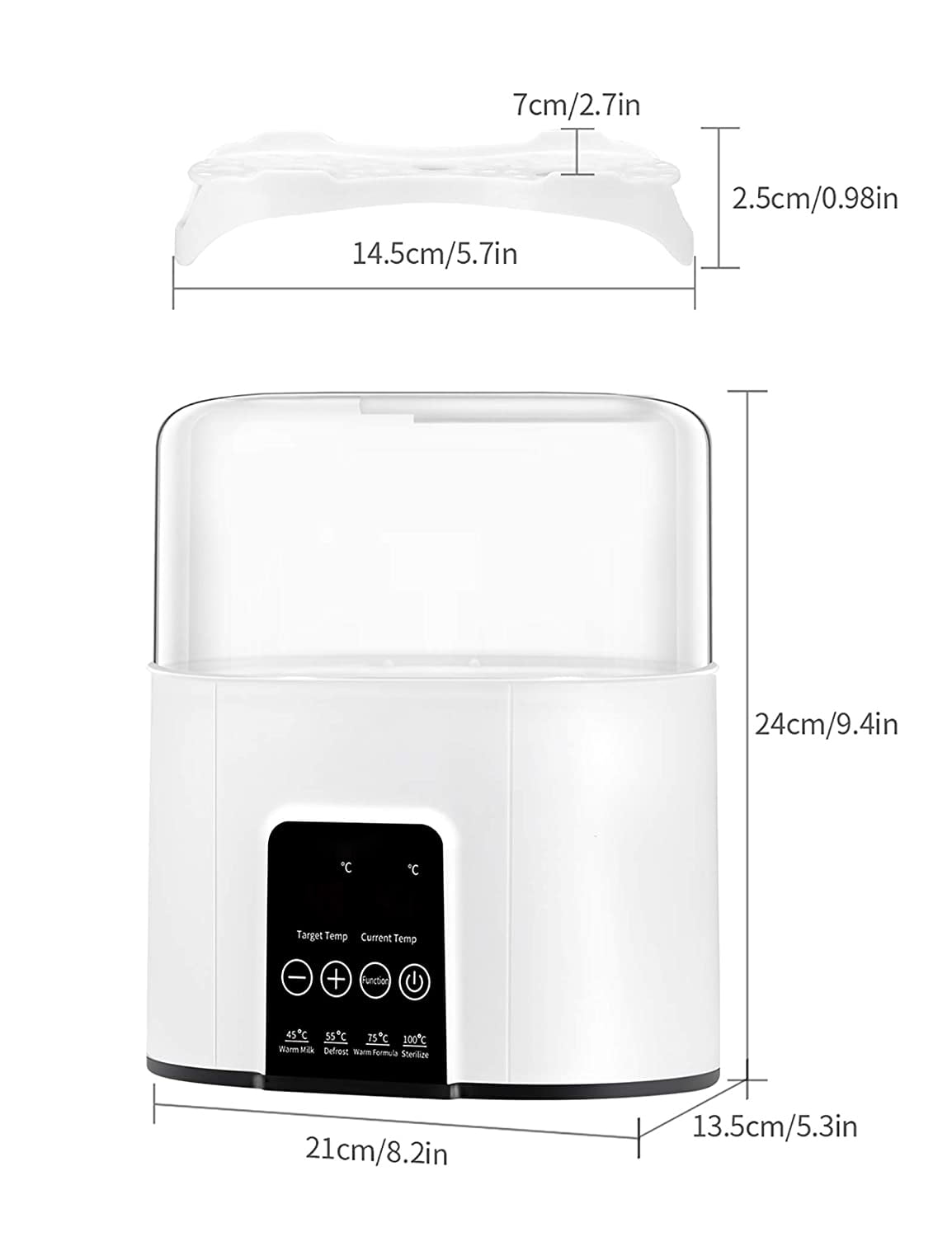 Babyltrl Baby Bottle Warmer and Sterilizer,Portable Fast Milk Warmer with Smart Temp Control,Food Heater for Breastmilk & Formula,Easy Clean,Pink