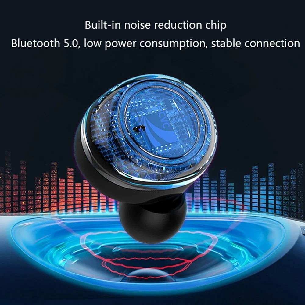 Ficcug Wireless Earbuds Bluetooth 5.0 Headphones TWS True Wireless Stereo Headset Earphone with Charging Case Compatible with iPhone Android for Sports Running Workout