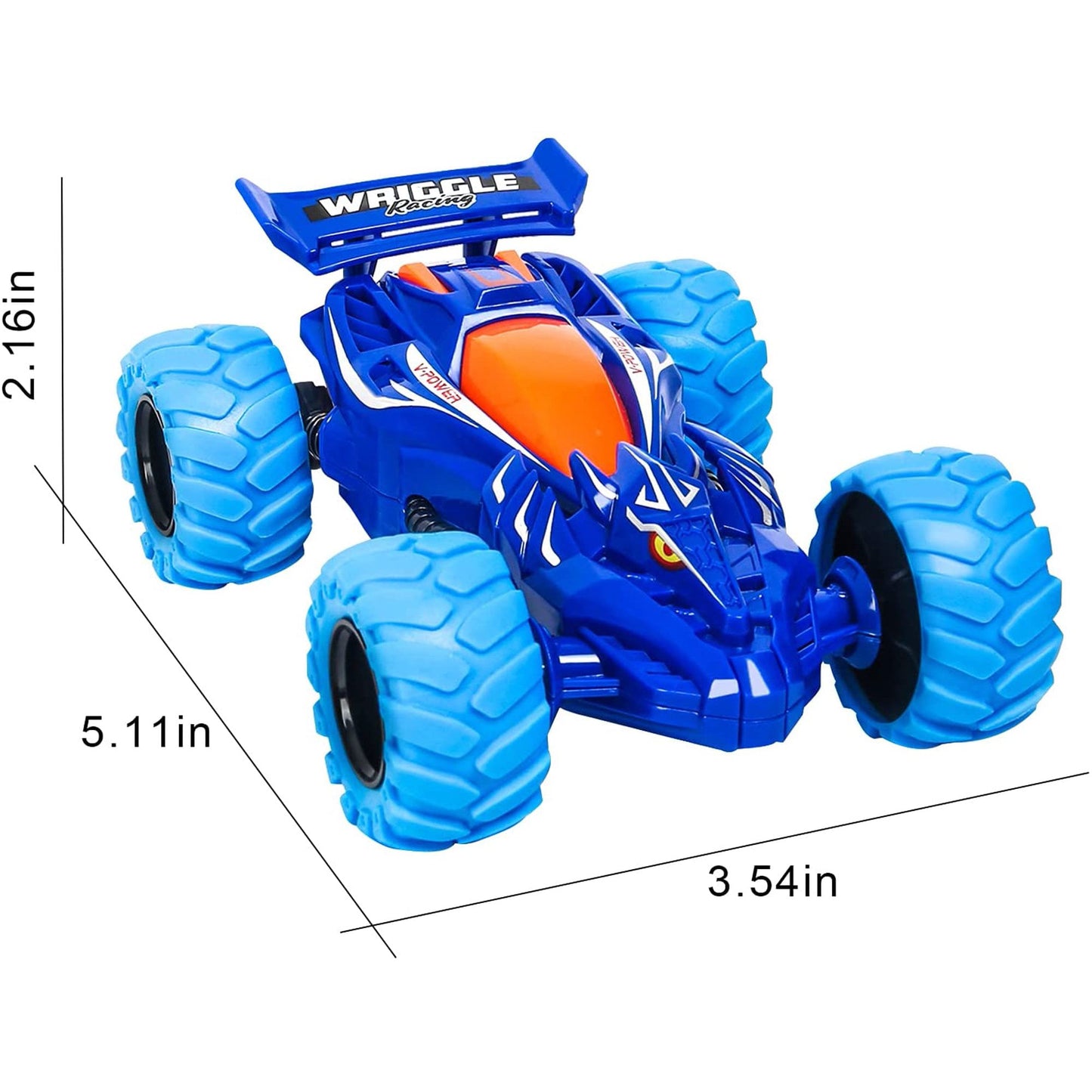 Babyltrl Pull Back Cars Toy Trucks,2 Pcs Friction Powered Cars for Kids,Four-Wheel Drive 360 Stunt Spinning off-road Vehicles,Inertia Car Toys for 3 4 5 6+ Year Old Boys Girls