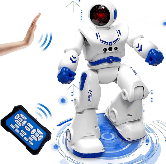 Babyltrl Remote Control Robot Toys for Kid,RC Smart Robot with Walking Singing Dancing,Intelligent Gesture Sensing&Educational Programmable Robot,for Ages 4 and up (Blue)