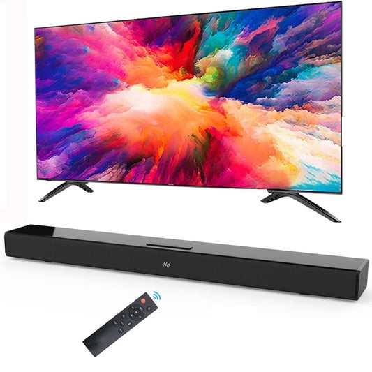 Ficcug 2.0ch 32" TV Sound bars with Remote, Wireless Soundbar with 4 Built-in Speaker / 3EQ Mode, 3D Music Bluetooth Karaoke Speaker System
