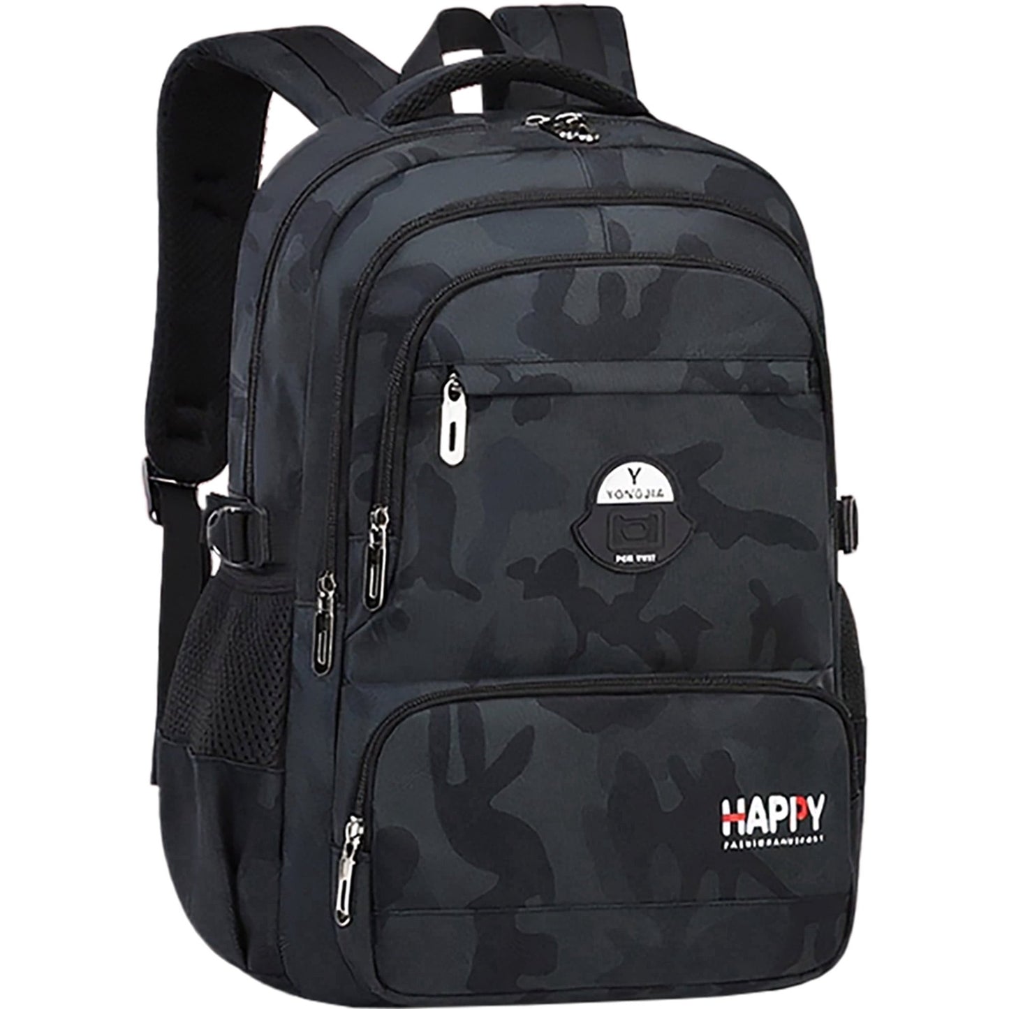 Ficcug Boys School Backpacks,Fashion School Bag for Kids Teens,35L Waterproof Students Bookbags for Elementary Middle,Black
