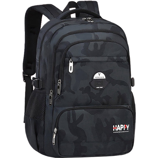 Ficcug Boys School Backpacks,Fashion School Bag for Kids Teens,35L Waterproof Students Bookbags for Elementary Middle,Black