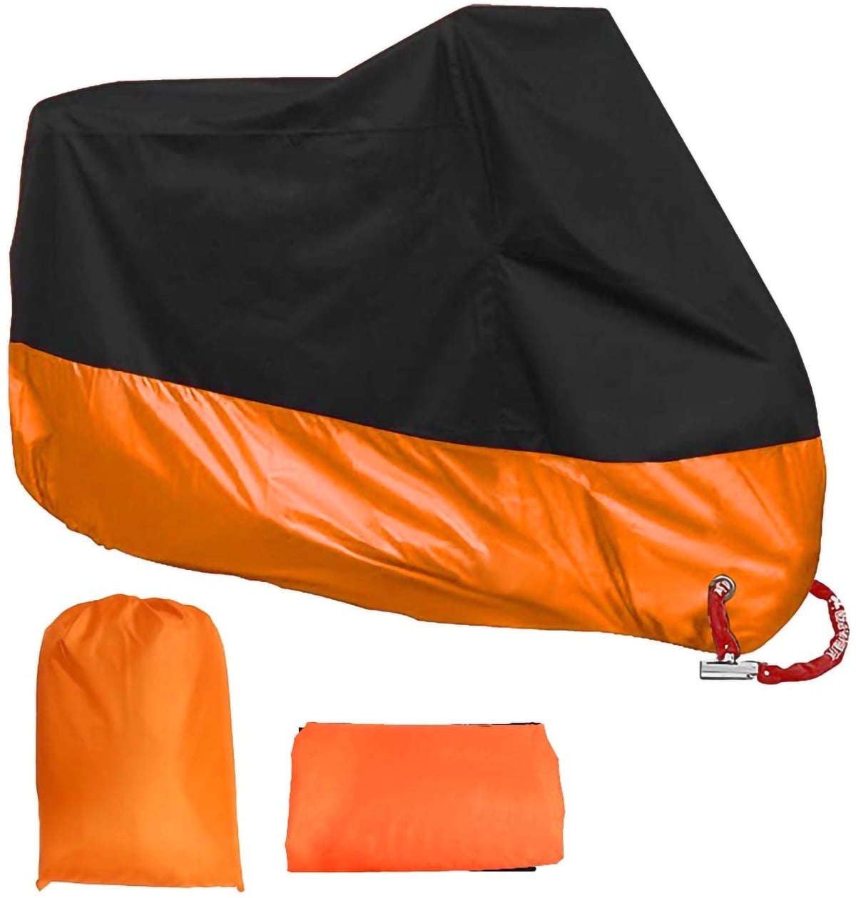 Ficcug Motorcycle Cover,XXXL 190T Waterproof Scooter Motorbike Cover Outdoor Indoor Dust and UV Protection with Storage Bag,for 105" Motorcycles Vehicle Cover
