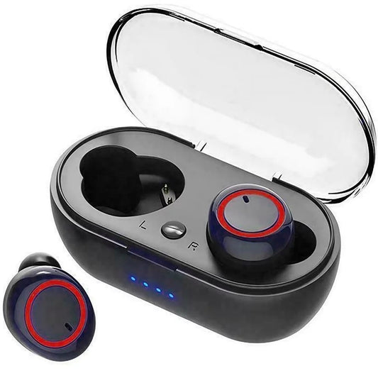 Ficcug Wireless Earbuds Bluetooth 5.0 Headphones TWS True Wireless Stereo Headset Earphone with Charging Case Compatible with iPhone Android for Sports Running Workout