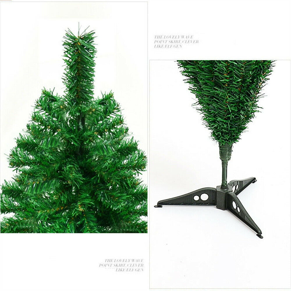 Ficcug Small Christmas Trees with LED Lights,24" Artificial Mini Tabletop Christmas Tree Pine Tree for Indoor Outdoor Xmas Holiday Decoration,Green