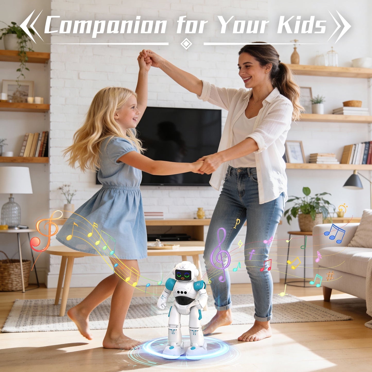 Ficcug Kid Remote Control Intelligent Robot Toys,Smart Talking Voice Emo Robot Toy,Gesture Sensing Programmable,Gifts for Ages 3+ Boys Girls