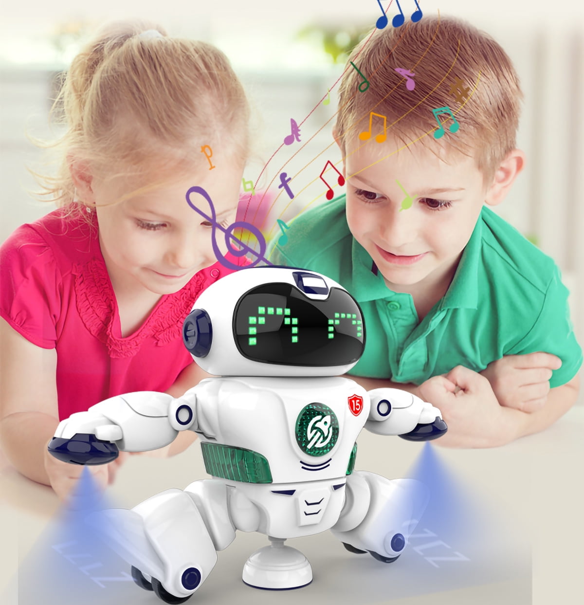 Babyltrl Robot Toys for Kids,Smart Space Dancing Robot Singing Walking Intelligent Educational Toys with Music/Light,for Ages 3 and up (White)