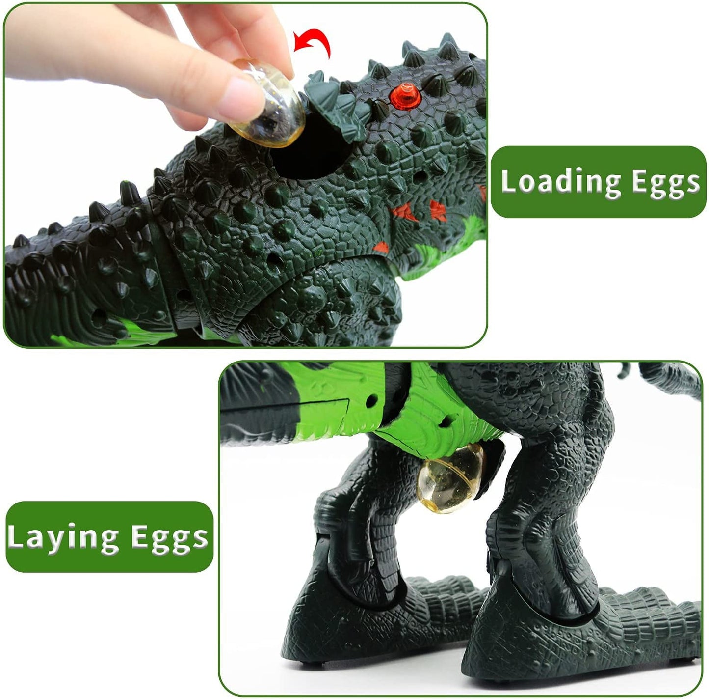 Ficcug Remote Control Dinosaur Robot Toys for Kids 3-5,Realistic Walking Electronic Dinosaur Pet with Spray Roaring,RC Toy for Age 3-12 Boys Girls