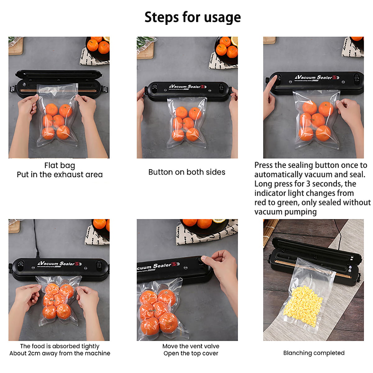 Ficcug Automatic Mini Food Vacuum Sealer Machine with 10 Vacuum Sealer Bags Electric Air Sealing Preserver System for Food Saver and Preservation of Home & Commercial(Black)