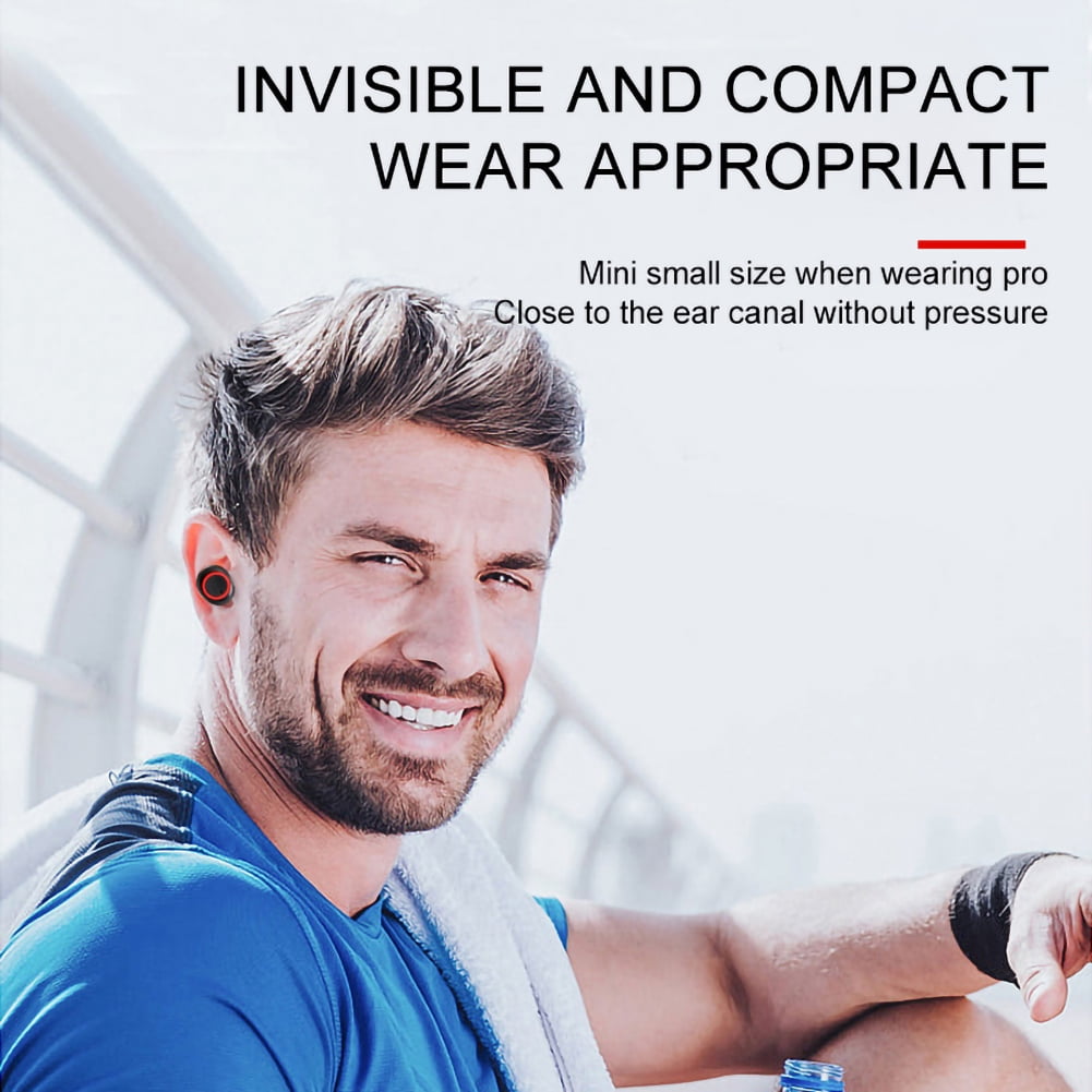 Ficcug Wireless Earbuds Bluetooth 5.0 Headphones TWS True Wireless Stereo Headset Earphone with Charging Case Compatible with iPhone Android for Sports Running Workout