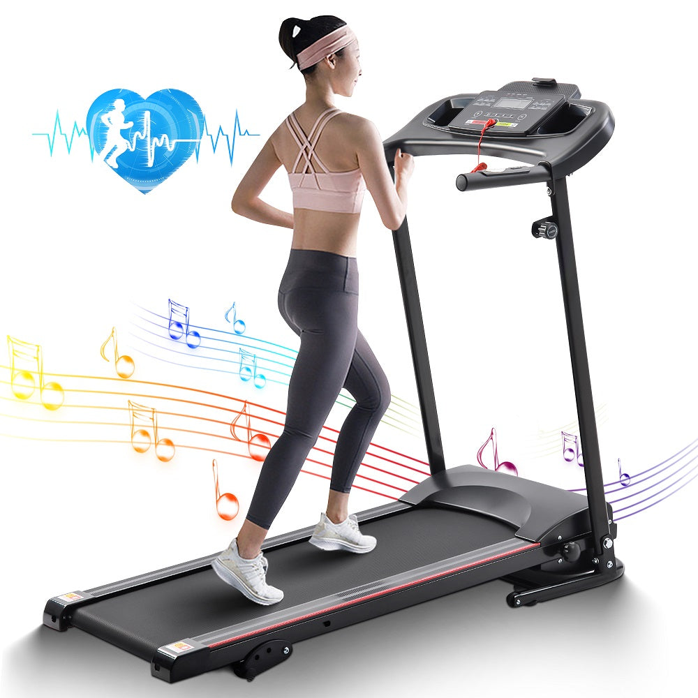 Ficcug 2.5HP Folding Treadmill with Incline / Bluetooth Music,Low Noise Electric Portable Small Running Walking Machine,Under Desk Treadmill for Home Jogging Exercise Gym Fitness