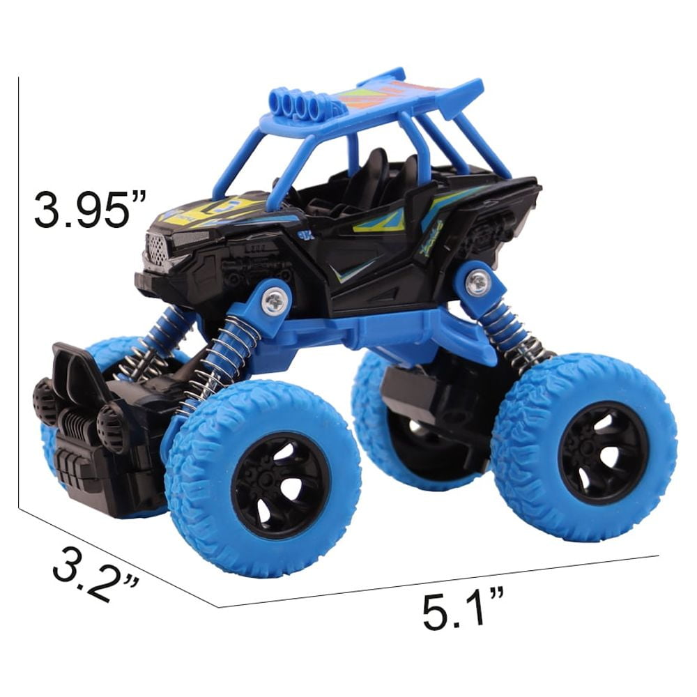 Ficcug 2 Pcs Pull Back Cars Toys Trucks,Friction Powered Cars for Kids,Alloy Off-Road Climbing Vehicles,Inertia Car Toys for 3 4 5 6+ Year Old Boys Girls