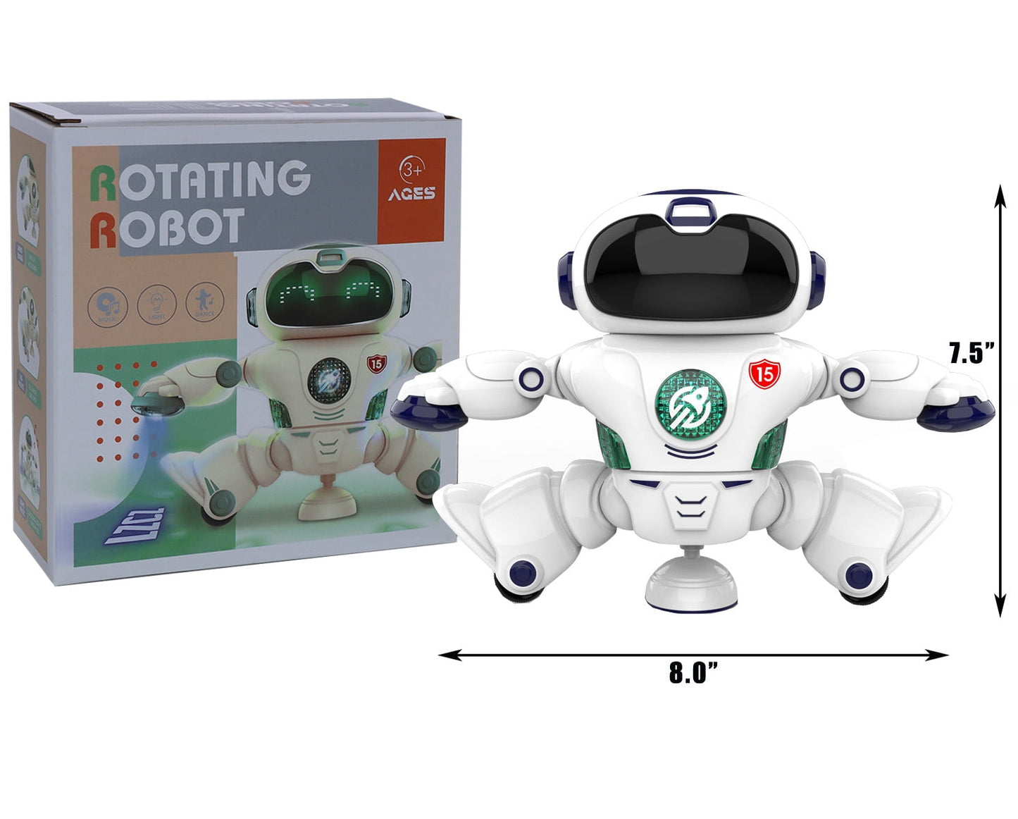 Babyltrl Robot Toys for Kids,Smart Space Dancing Robot Singing Walking Intelligent Educational Toys with Music/Light,for Ages 3 and up (White)