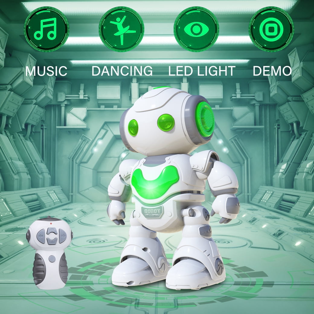 Babyltrl Kids Electronic RC Intelligent Walking Dancing Samrt Robot Toy Music/Light,Educational Toys - White