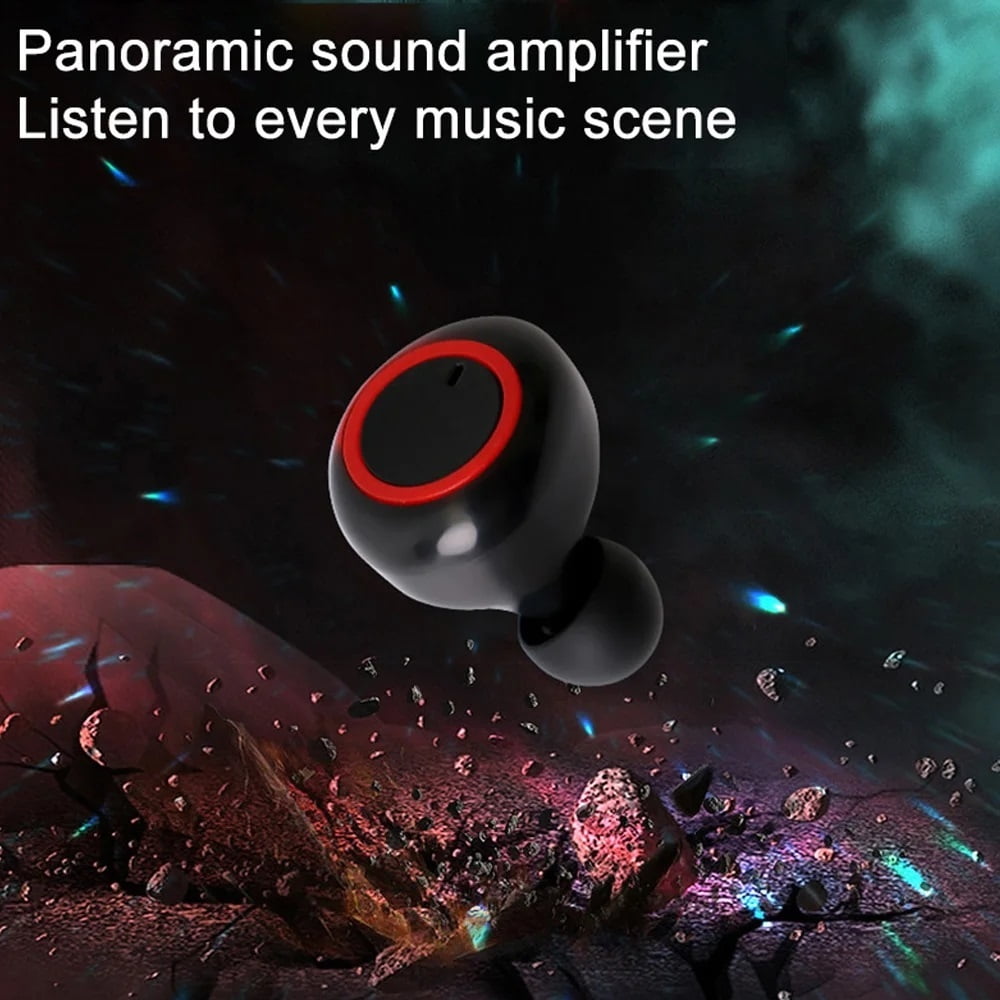 Ficcug Wireless Earbuds Bluetooth 5.0 Headphones TWS True Wireless Stereo Headset Earphone with Charging Case Compatible with iPhone Android for Sports Running Workout