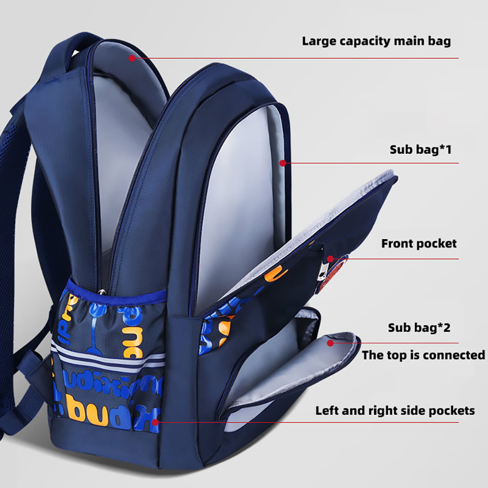 Burufy Boys School Backpacks for Kids, Bookbags for Teens, Lightweight Shoulder School Bags,Blue